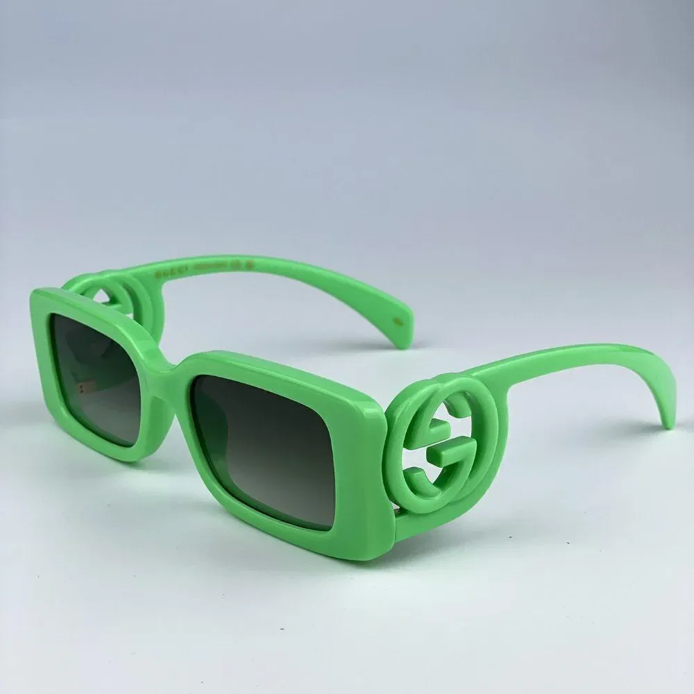 SALE! NEW Gucci GG1325S 004 Green Gradient Rectangle Unisex Sunglasses